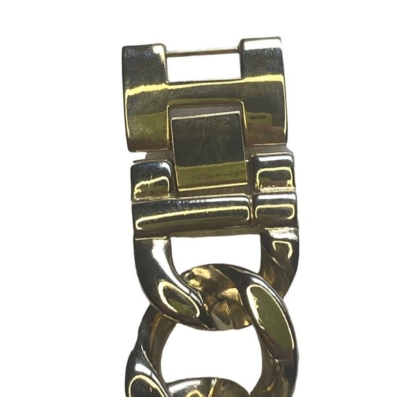 Lemon yellow gold shimmer face watch chunky chain bracelet rhinestones bling - Picture 12 of 12